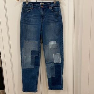 LOGO Boyfriend Patchwork Denim Jeans—GREAT LOOKING!! Never Worn—NWOT—Size 6